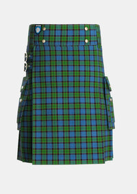 Utility_Fletcher_2_Tartan_257_kilt_front_image_with_pleated_design_and_adjustable_buckles_for_men