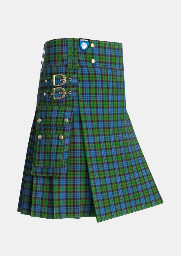 Utility_Fletcher_2_Tartan_257_kilt_side_image_with_pleated_design_and_adjustable_buckles_for_men