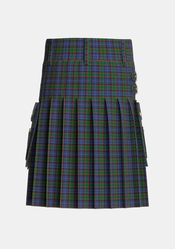 Utility_Fletcher_3_Tartan_224_kilt_back_image_with_pleated_design_and_adjustable_buckles_for_men