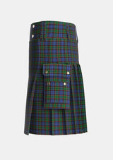 Utility_Fletcher_3_Tartan_224_kilt_left_image_with_pleated_design_and_adjustable_buckles_for_men