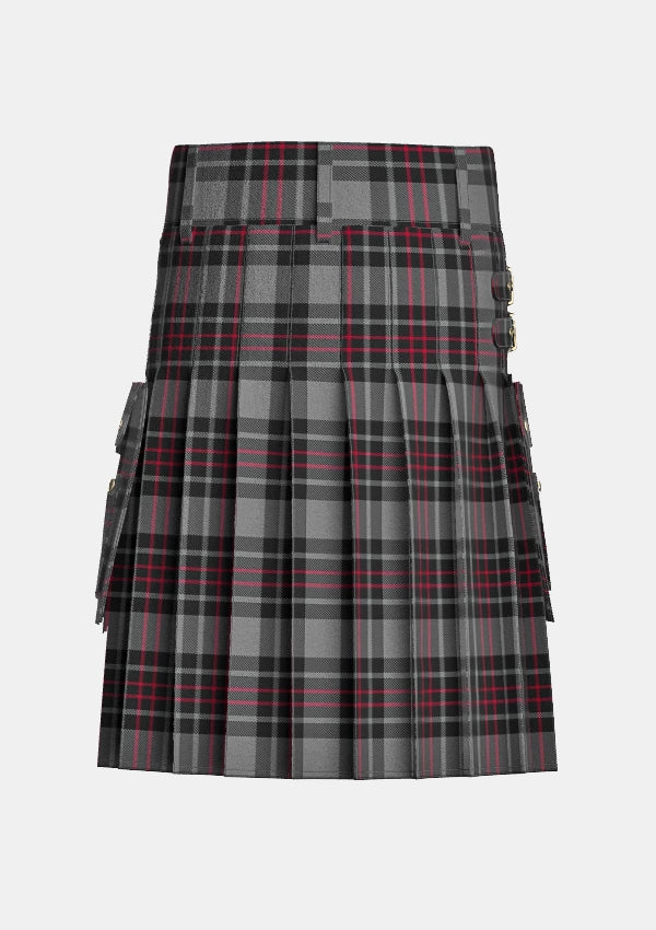 Utility_Flynn_Tartan_4056_kilt_back_image_with_pleated_design_and_adjustable_buckles_for_men