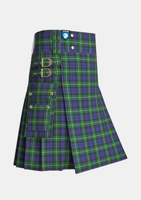 Utility_Forbes_tartan_kilt_side_image_with_pleated_design_and_adjustable_buckles_for_men