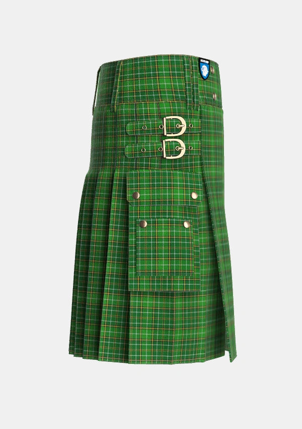 Utility_Forrester_Foster_Hunting_Tartan_2385_kilt_right_image_with_pleated_design_and_adjustable_buckles_for_men
