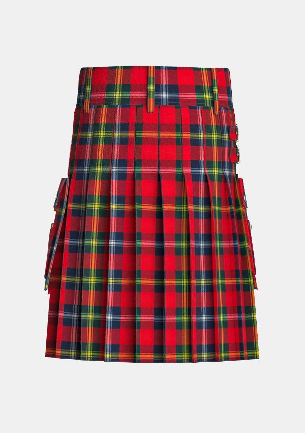 Utility_Forrester_Modern_Tartan_kilt_back_image_with_pleated_design_and_adjustable_buckles_for_men