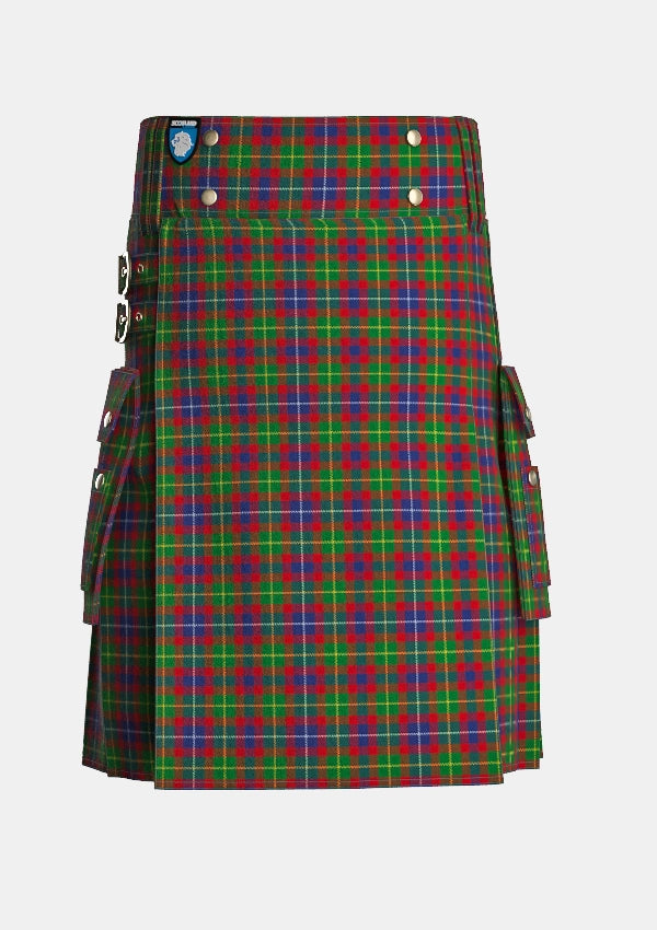 Utility_Forrester_Tartan_2386_kilt_front_image_with_pleated_design_and_adjustable_buckles_for_men