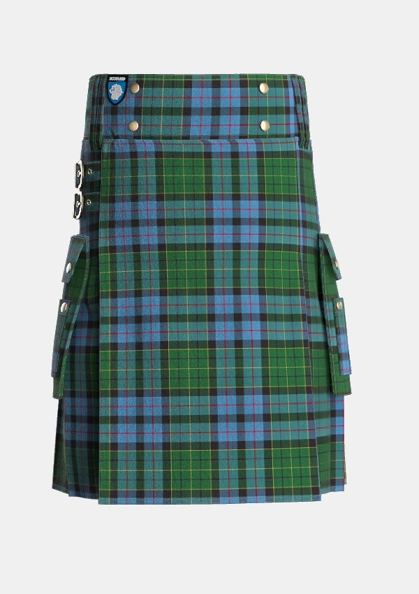Utility_Forsyth_2_Tartan_2085_kilt_front_image_with_pleated_design_and_adjustable_buckles_for_men