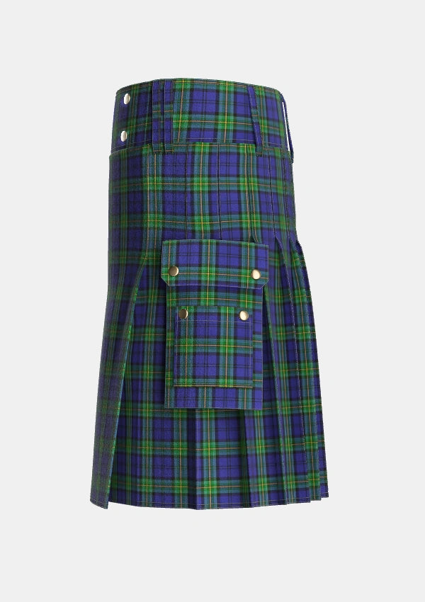 Utility_Forth_Tartan_2602_kilt_left_image_with_pleated_design_and_adjustable_buckles_for_men