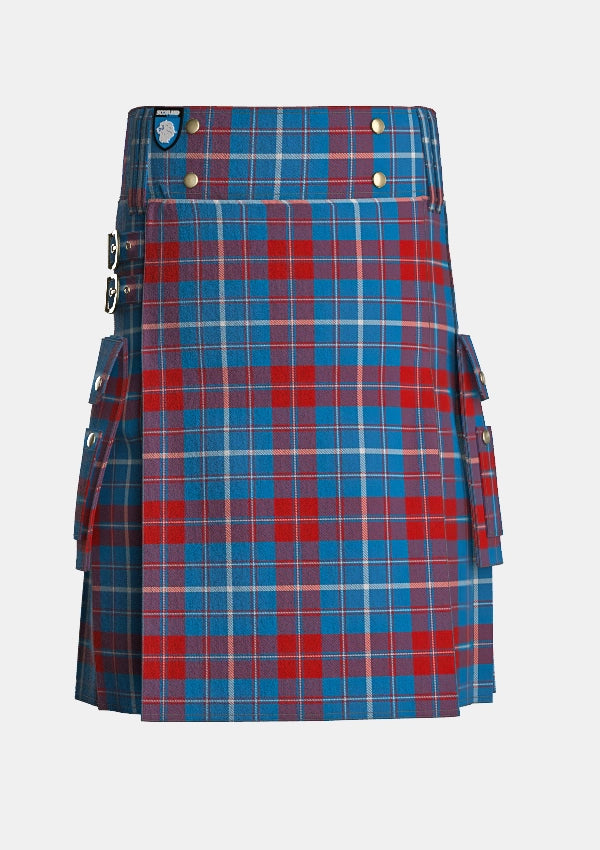 Utility_Frame_Tartan_1777_kilt_front_image_with_pleated_design_and_adjustable_buckles_for_men