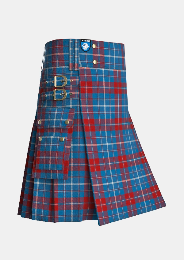 Utility_Frame_Tartan_1777_kilt_side_image_with_pleated_design_and_adjustable_buckles_for_men