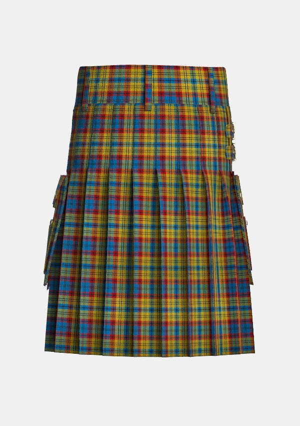 Utility_Franklin_Tartan_6678_kilt_back_image_with_pleated_design_and_adjustable_buckles_for_men