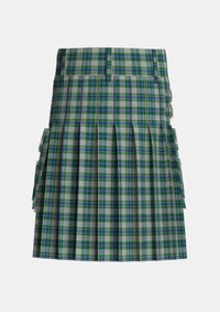 Utility_Fraser_Arisaid_Tartan_615_kilt_back_image_with_pleated_design_and_adjustable_buckles_for_men