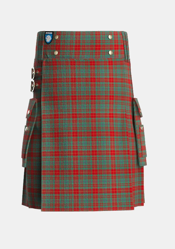 Utility_Fulton_2_Tartan_2205_kilt_front_image_with_pleated_design_and_adjustable_buckles_for_men