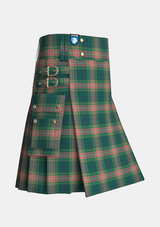 Utility_Gallagher_Ancient_Tartan_4053_kilt_side_image_with_pleated_design_and_adjustable_buckles_for_men