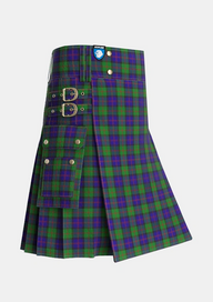 Utility_Gammell_1978_Personal_Tartan_4970_kilt_side_image_with_pleated_design_and_adjustable_buckles_for_men