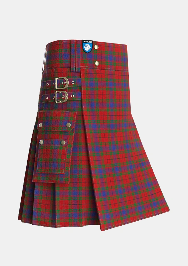 Utility_Gates_Tartan_6309_kilt_side_image_with_pleated_design_and_adjustable_buckles_for_men