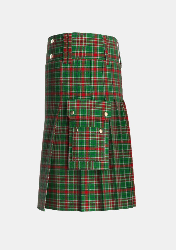 Utility_Gayre_Bodyguard_2_Tartan_1154_kilt_left_image_with_pleated_design_and_adjustable_buckles_for_men