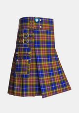 Utility_German_Tartan_3190_kilt_side_image_with_pleated_design_and_adjustable_buckles_for_men