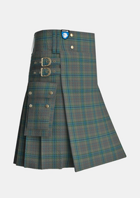 Utility_Giants_Causeway_Tartan_10430_kilt_side_image_with_pleated_design_and_adjustable_buckles_for_men