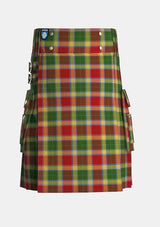 Utility_Gibson_tartan_2164_kilt_front_image_with_pleated_design_and_adjustable_buckles_for_men