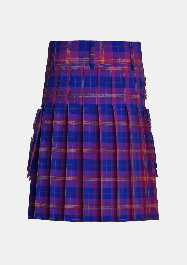 Utility_Gill_Anil_Tartan_11496_kilt_back_image_with_pleated_design_and_adjustable_buckles_for_men