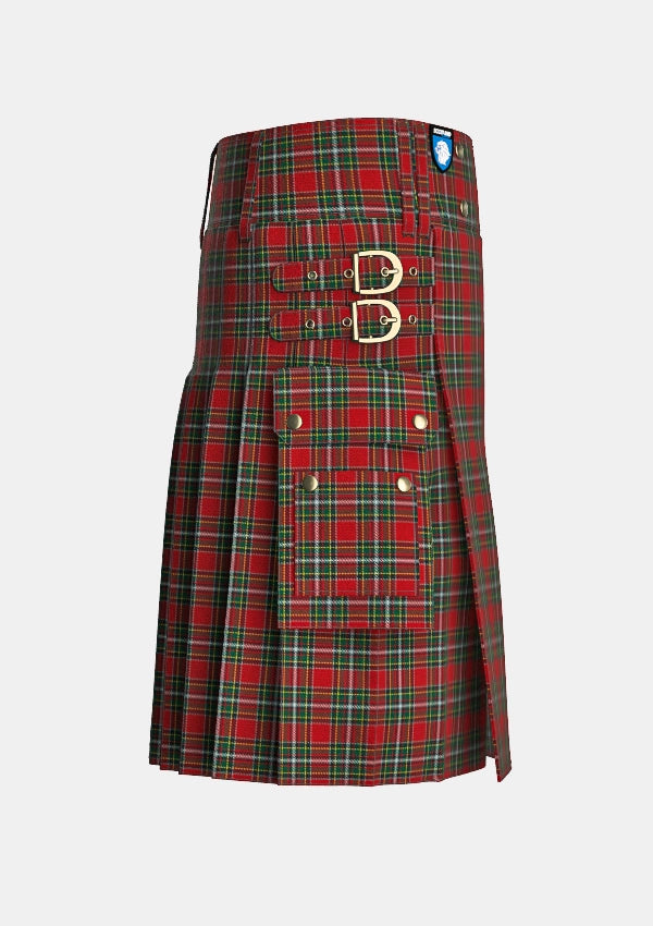 Utility_Gillespie_Tartan_1361_kilt_right_image_with_pleated_design_and_adjustable_buckles_for_men