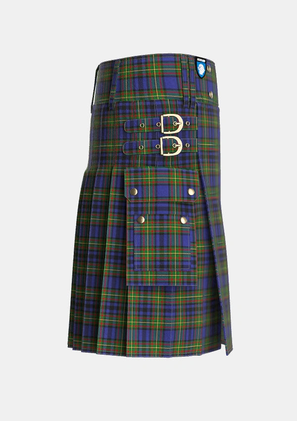 Utility_Gillies_1_Tartan_324_kilt_right_image_with_pleated_design_and_adjustable_buckles_for_men