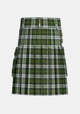 Utility_Gillies_Dress_Green_Tartan_638_kilt_back_image_with_pleated_design_and_adjustable_buckles_for_men