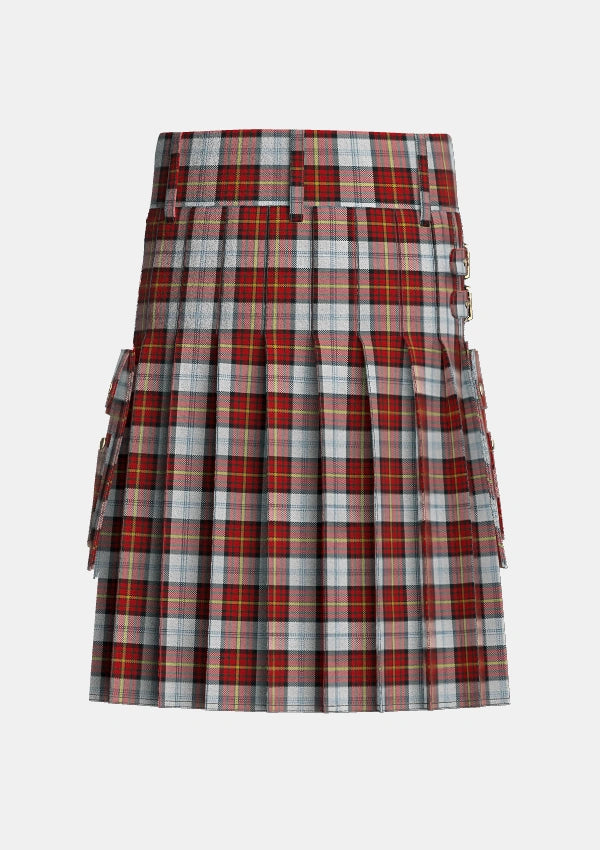 Utility_Gillies_Red_Dress_Tartan_639_kilt_back_image_with_pleated_design_and_adjustable_buckles_for_men