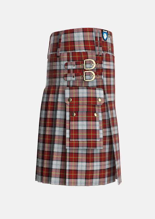Utility_Gillies_Red_Dress_Tartan_639_kilt_right_image_with_pleated_design_and_adjustable_buckles_for_men