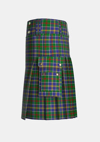 Utility_Glasgow_City_of_Culture_Tartan_4994_kilt_left_image_with_pleated_design_and_adjustable_buckles_for_men