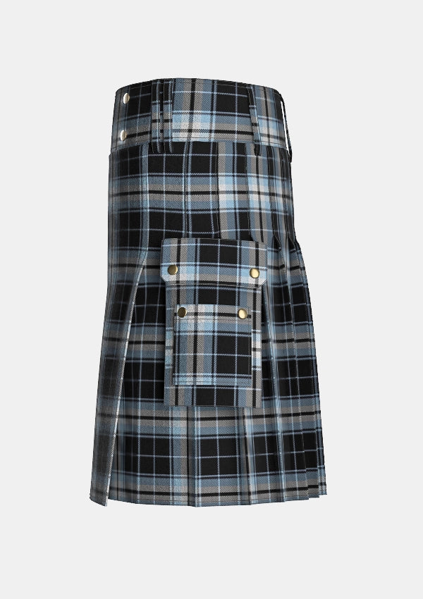 Utility_Glasgow_Warriors_Tartan_11567_kilt_left_image_with_pleated_design_and_adjustable_buckles_for_men