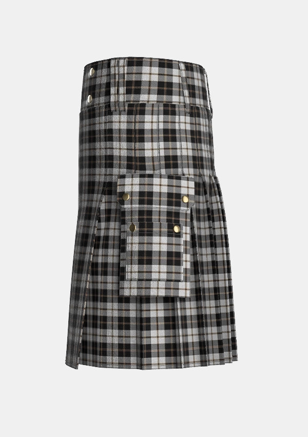 Utility_Gleneagles_Tartan_5030_kilt_left_image_with_pleated_design_and_adjustable_buckles_for_men