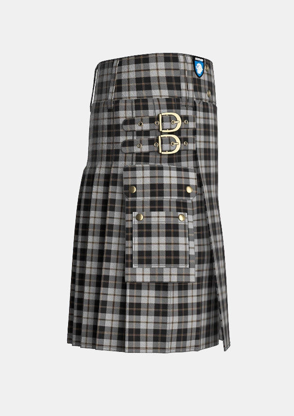 Utility_Gleneagles_Tartan_5030_kilt_right_image_with_pleated_design_and_adjustable_buckles_for_men