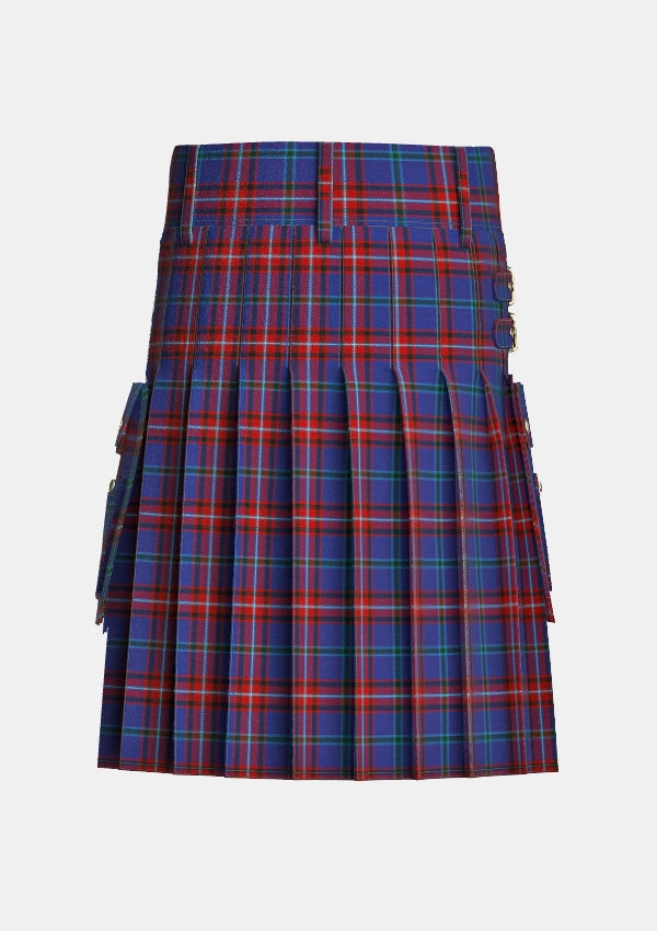 Utility_Glenn_Tartan_5930_kilt_back_image_with_pleated_design_and_adjustable_buckles_for_men