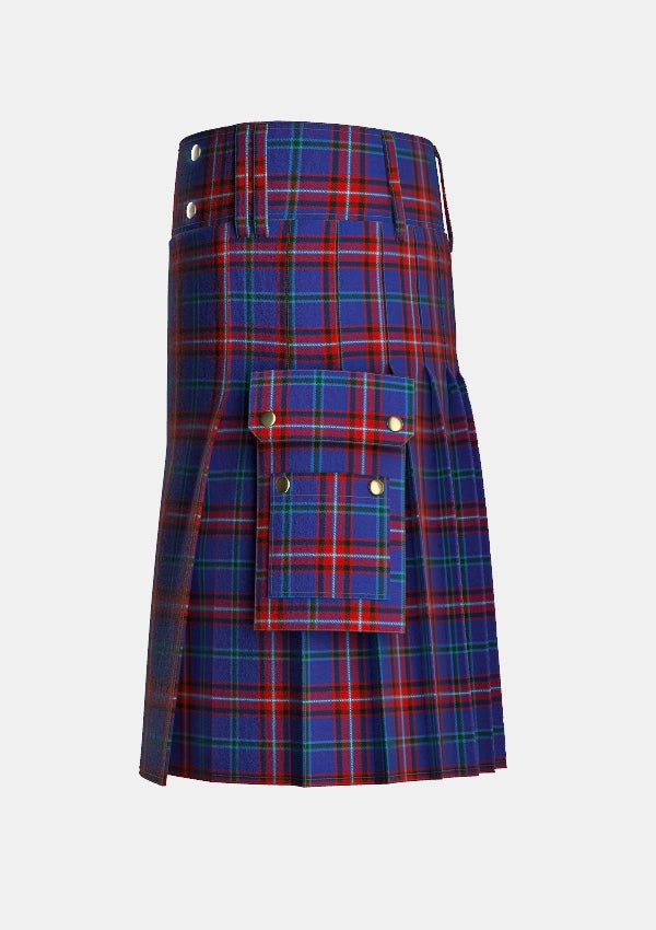 Utility_Glenn_Tartan_5930_kilt_left_image_with_pleated_design_and_adjustable_buckles_for_men