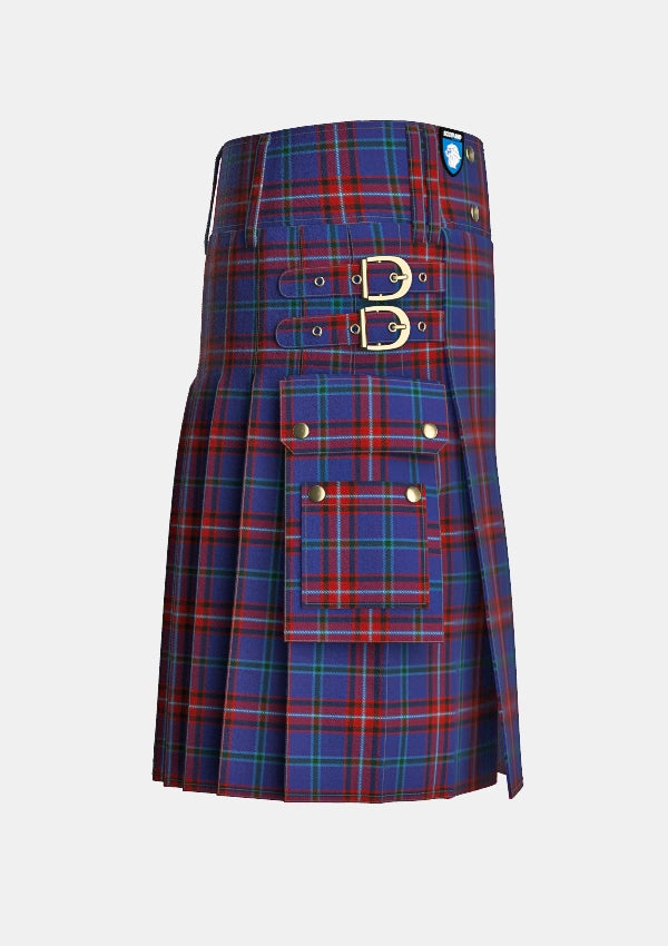 Utility_Glenn_Tartan_5930_kilt_right_image_with_pleated_design_and_adjustable_buckles_for_men