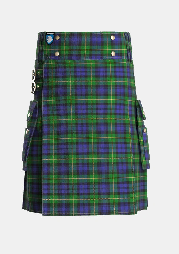Utility_Gordon_2_Tartan_223_kilt_front_image_with_pleated_design_and_adjustable_buckles_for_men