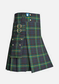 Utility_Gordon_Tartan_kilt_side_image_with_pleated_design_and_adjustable_buckles_for_men
