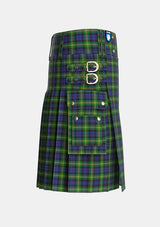 Utility_Gordon_of_Esselmont_Tartan_215_kilt_right_image_with_pleated_design_and_adjustable_buckles_for_men