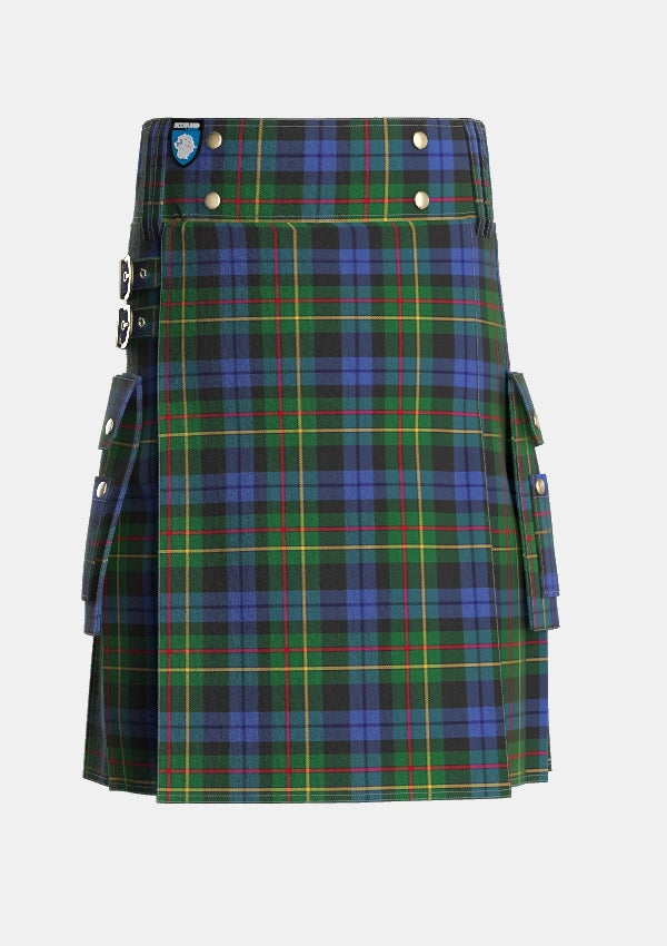 Utility_Gow_Hunting_2_Tartan_1893_kilt_front_image_with_pleated_design_and_adjustable_buckles_for_men