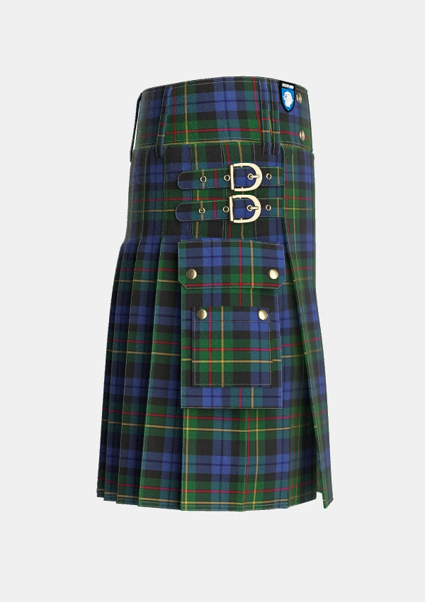 Utility_Gow_Hunting_2_Tartan_1893_kilt_right_image_with_pleated_design_and_adjustable_buckles_for_men