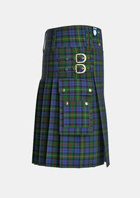 Utility_Gow_Hunting_Tartan_1588_kilt_right_image_with_pleated_design_and_adjustable_buckles_for_men