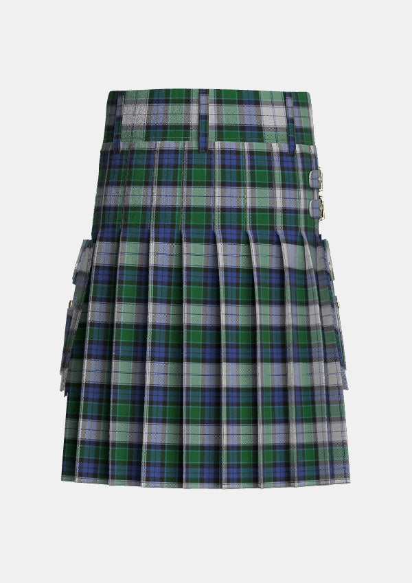 Utility_Graham_Dress_Tartan_1787_kilt_back_image_with_pleated_design_and_adjustable_buckles_for_men