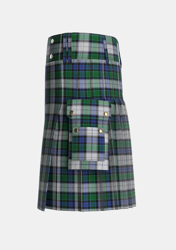Utility_Graham_Dress_Tartan_1787_kilt_left_image_with_pleated_design_and_adjustable_buckles_for_men