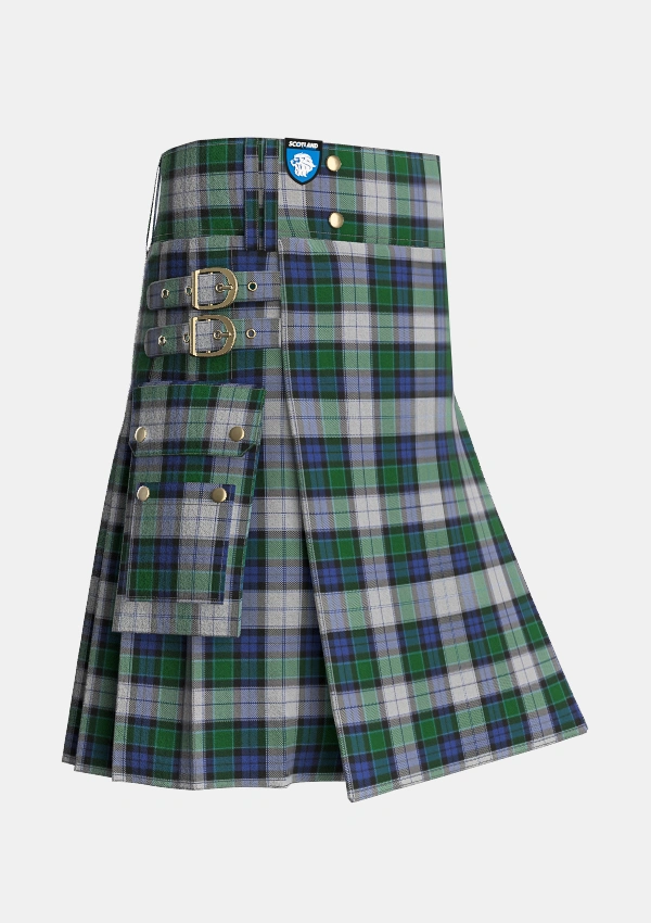 Utility_Graham_Dress_Tartan_1787_kilt_side_image_with_pleated_design_and_adjustable_buckles_for_men