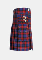 Utility_Graham_of_Menteith_Red_Tartan_1053_kilt_right_image_with_pleated_design_and_adjustable_buckles_for_men