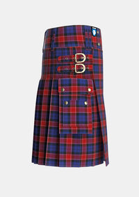 Utility_Graham_of_Menteith_Red_Tartan_1053_kilt_right_image_with_pleated_design_and_adjustable_buckles_for_men