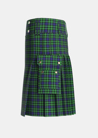 Utility_Graham_of_Montrose_2_Tartan_1044_kilt_left_image_with_pleated_design_and_adjustable_buckles_for_men