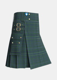 Utility_Graham_of_Montrose_3_Tartan_1116_kilt_side_image_with_pleated_design_and_adjustable_buckles_for_men