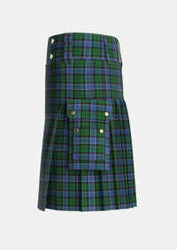 Utility_Graham_of_Montrose_Tartan_746_kilt_left_image_with_pleated_design_and_adjustable_buckles_for_men